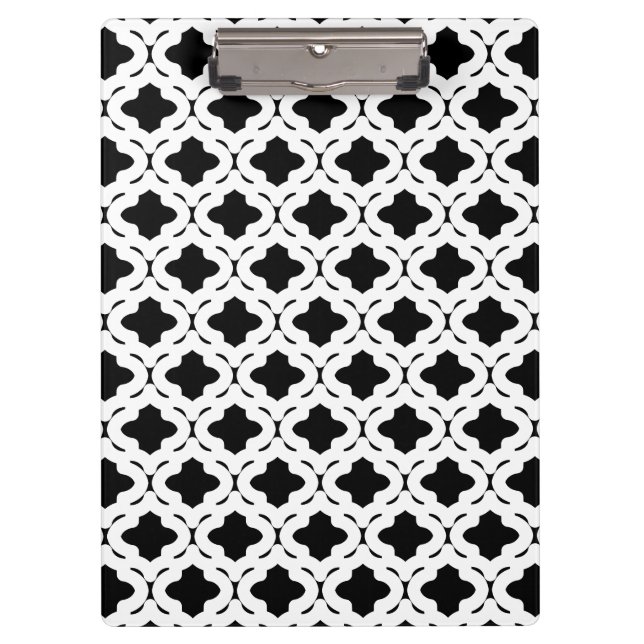 Schwarz-Weiß-Zwischenablage Klemmbrett (Vorderseite)