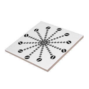 Schwarz-Weiß-Zwölf-Teile-Takt-Dial-Dot-Kunst     Fliese