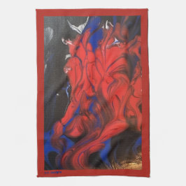 Schwarz-weiße Abstrakte Acryl Geschirrtuch