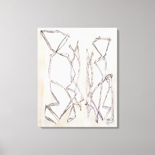 Schwarz-weiße abstrakte Kunst-Paare Lux Belkadi Leinwanddruck