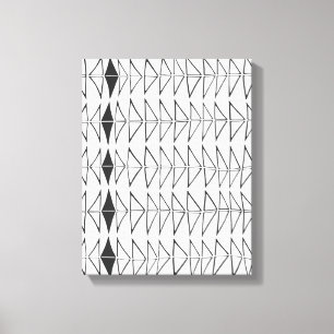 Schwarz-weiße Abstrakte Linien Formen Künstlerisch Leinwanddruck