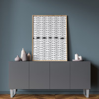 Schwarz-weiße Abstrakte Linien Formen Quirky Muste