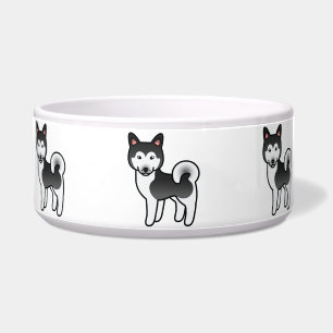 Schwarz-weiße Alaskan Malamute-Hund-Illustration Napf