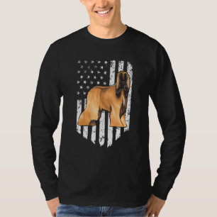 Schwarz-weiße amerikanische Flagge Afghan Hound 4. T-Shirt