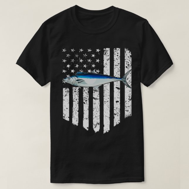 Schwarz-weiße amerikanische Flagge Spanischer Make T-Shirt (Design vorne)