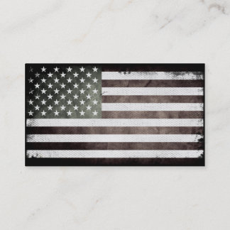 Schwarz-weiße amerikanische Flagge Visitenkarte