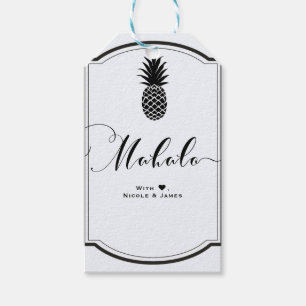 Schwarz-weiße Ananas Gevor MAHALO ALOHA Geschenkanhänger