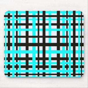 Schwarz-weiße Aquamarine Verriegelungsstreifen Mousepad