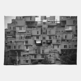 Schwarz-weiße Architektur Geschirrtuch
