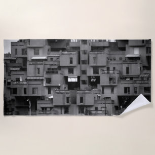 Schwarz-weiße Architektur Strandtuch