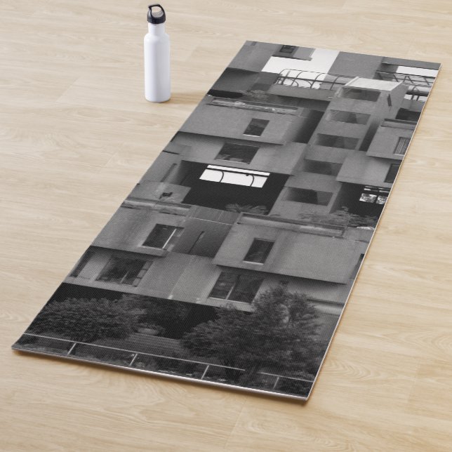 Schwarz-weiße Architektur  Yogamatte (Beispiel)