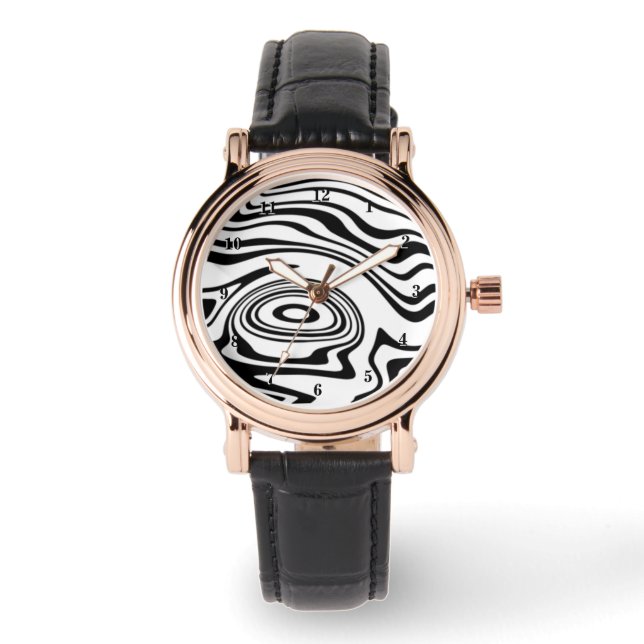 Schwarz-weiße Armbanduhr (Vorderseite)