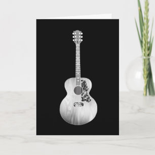 Schwarz-weiße Art Acoustic Gitarre Musikinstrument Karte