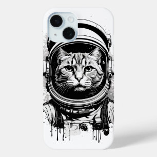 Schwarz-weiße Astronautenkatze Case-Mate iPhone Hülle