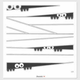 Schwarz-weiße Augen pinkeln Mummy Halloween Aufkleber