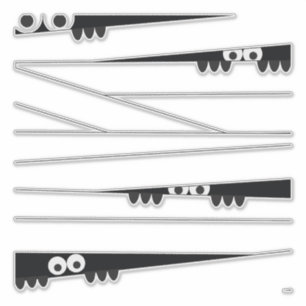 Schwarz-weiße Augen pinkeln Mummy Halloween Aufkleber