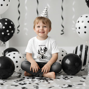 Schwarz-weiße Axolotl- und Ballon-Geburtstag Kleinkind T-shirt
