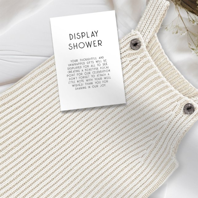 Schwarz-weiße Babyanzeige-Dusche mit einfachem Tex Einladung (Available digotlly and printed)