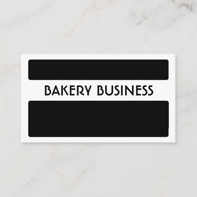 Schwarz-weiße Backkarten Visitenkarte (Vorderseite)