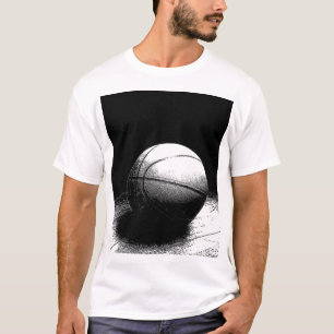 Schwarz-weiße Basketball-Kunst T-Shirt
