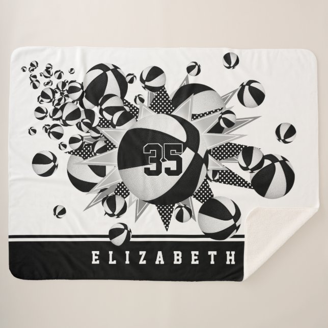 Schwarz-weiße Basketball-Stars in ihrem Sportraum Sherpadecke (Vorderseite (Horizontal))