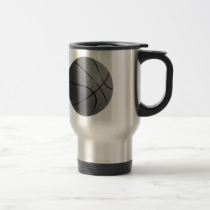Schwarz-weiße Basketball-Tasse Reisebecher