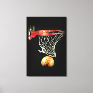 Schwarz-weiße Basketball Wrapped Canvas Leinwanddruck