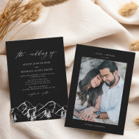 Schwarz + Weiße Berge Hochzeit von Pinienbäumen im