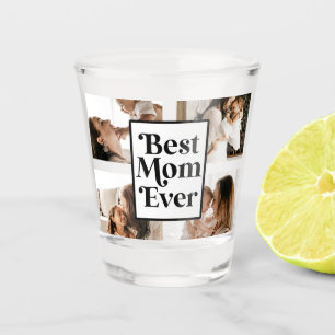 Schwarz-weiße beste Mama je benutzerdefiniertes Fo Schnapsglas