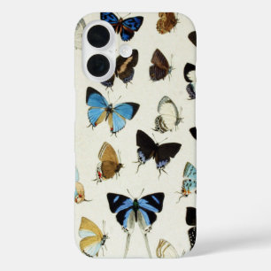 SCHWARZ-WEISSE BLAUE BUTTERFLIES Schönheit Natur L iPhone 16 Hülle