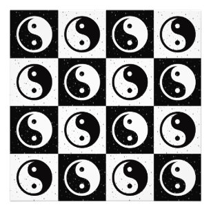 Schwarz-weiße Blockdruckaufzeichnung Yin-Yang Fotodruck