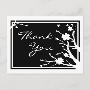 Schwarz-weiße Blume anpassbar dank Postkarte