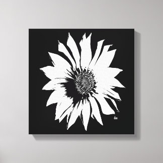 Schwarz/Weiße Blume Leinwanddruck