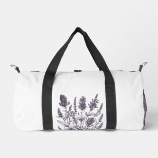 Schwarz-weiße Blumen Duffle Bag