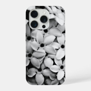 schwarz-weiße Blumen iPhone 15 Pro Hülle