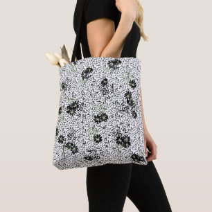 Schwarz-weiße Blumen-Tapete dunkles elegantes Desi