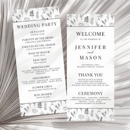 Schwarz-weiße Blumenkarte