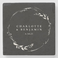 Schwarz-weiße Blumenkreuz-Monogramm Personalisiert