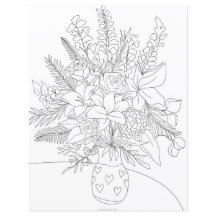 Schwarz-weiße Blumenstrauß-Illustration