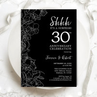 Schwarz-weiße Blumenüberraschung 30 Jahre alt