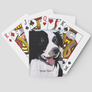 Schwarz-weiße Border Collie Spielkarten