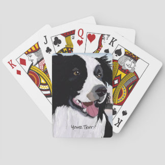 Schwarz-weiße Border Collie Spielkarten