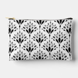Schwarz-weiße botanische Folk Floral Kunst Zubehörtasche