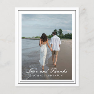 Schwarz-weiße Budget-Hochzeit Dankeskarten