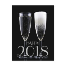 Schwarz-weiße Champagne-Flöte des glücklichen