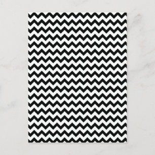 Schwarz-weiße Chevrons Postkarte