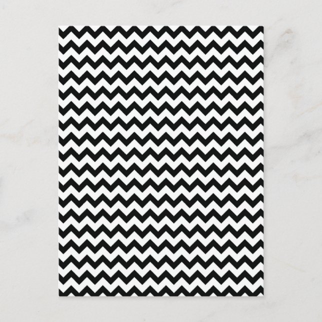 Schwarz-weiße Chevrons Postkarte (Vorderseite)