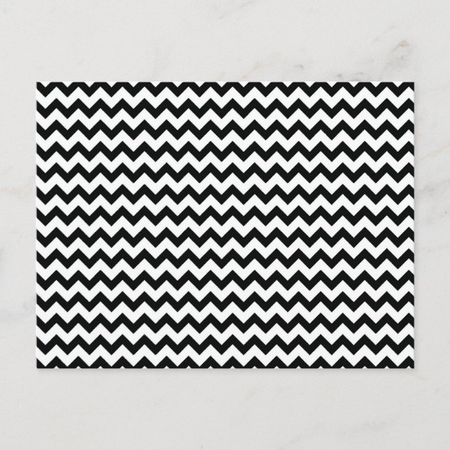 Schwarz-weiße Chevrons Postkarte (Vorderseite)