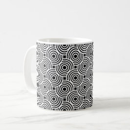 Schwarz-weiße Circle Disks Op-Art-Muster Kaffeetasse