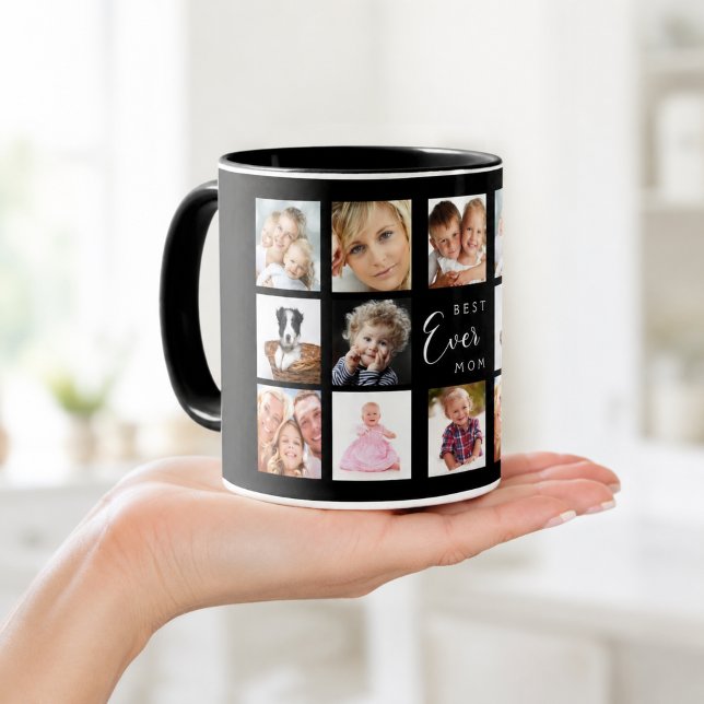 Schwarz-weiße Collage aus Mutter Foto Tasse (Von Creator hochgeladen)